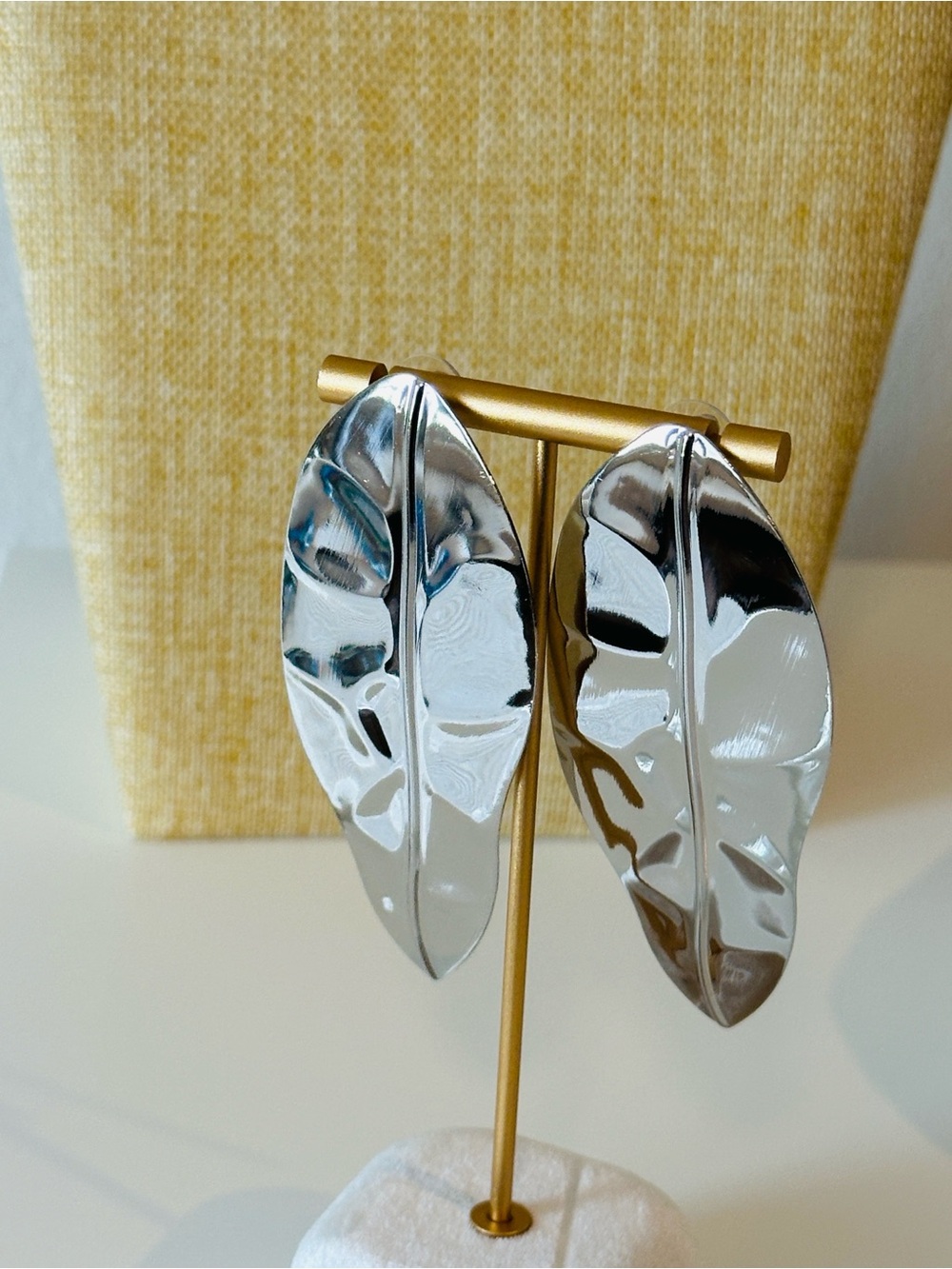 Fashion Jewelry Silver Leaf Drop Earrings